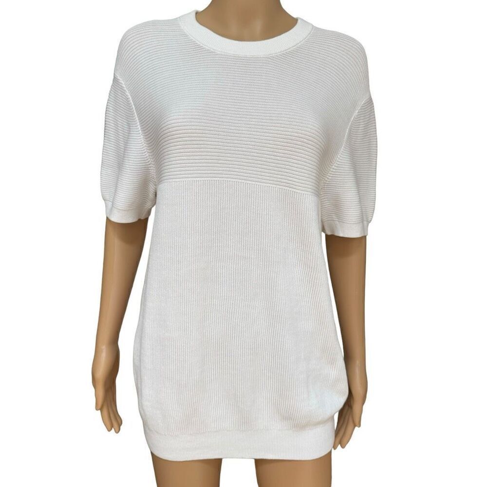 Club Monaco 100% cotton knit short sleeve sweater tunic size M NWT